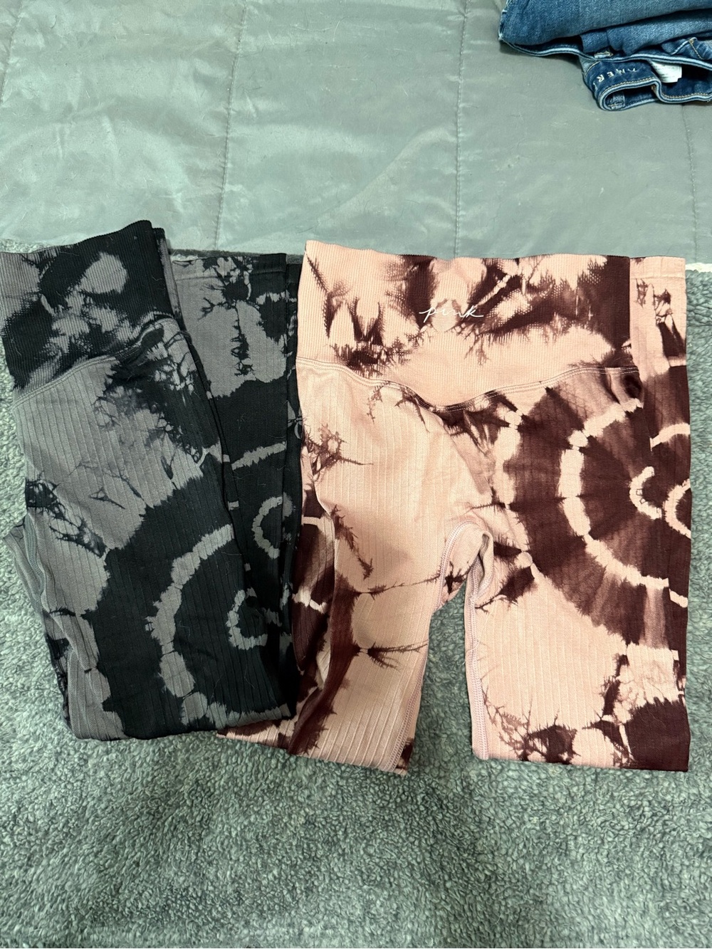 Tie-Dye leggings - Pink/Brown & Black/Gray